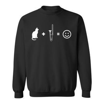 トロンボニストギフト猫とトロンボーンが大好き スウェットシャツ - Kawaiitshirt