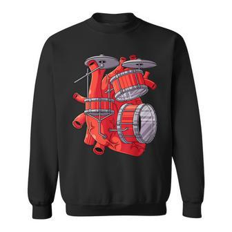 ドラマー ハート パーカッショニスト ドラム ミュージック バンド パーカッション スウェットシャツ - Kawaiitshirt