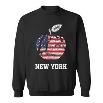 ニューヨーク市 ビッグアップル グラフィック アメリカ国旗付き スウェットシャツ - Kawaiitshirt