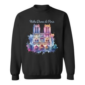 ノートルダム大聖堂 水彩画 スウェットシャツ - Kawaiitshirt