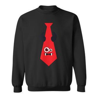 ハロウィン ネクタイ 漫画 モンスター 赤 面白い スウェットシャツ - Kawaiitshirt