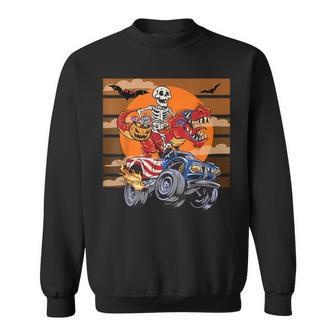 ハロウィーン スケルトン ライディング モンスタートラック トリックオア トリート パーティー スウェットシャツ - Kawaiitshirt
