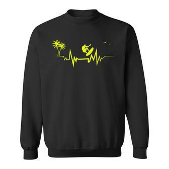 ハワイサーファーのためのサーフハートビートクールウェーブ 長袖tシャツ スウェットシャツ - Kawaiitshirt