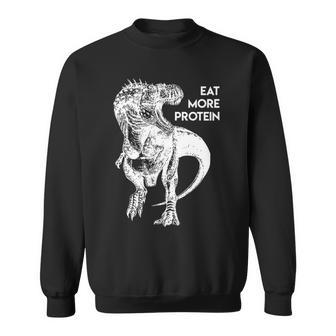 ハングリー・ダイナソー 肉食 肉食恐竜 Tレックスもっとタンパク質を食べる 高タンパク食 フィットネス 長袖tシャツ スウェットシャツ - Kawaiitshirt