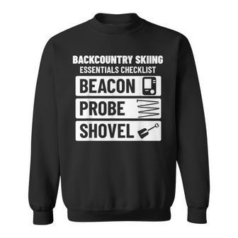 バックカントリースキー エッセンシャルチェックリスト ゲレンデ外スキーヤー用 スウェットシャツ - Kawaiitshirt