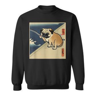 パグ 犬 面白いtシャツ イヌ 釣り メンズ おもしろ 面白い 服 おもしろグッズ 文字tシャツ ネタ 海釣り 川釣り スウェットシャツ - Kawaiitshirt