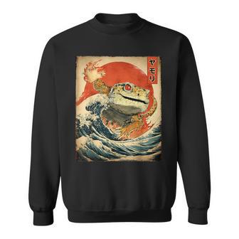 ヒョウ ヤモリ トカゲ 怪獣 怪獣 日本のビンテージポスター スウェットシャツ - Kawaiitshirt