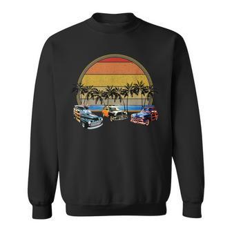 ビーチのレトロな車 ヴィンテージ グランジサンセット スウェットシャツ - Kawaiitshirt