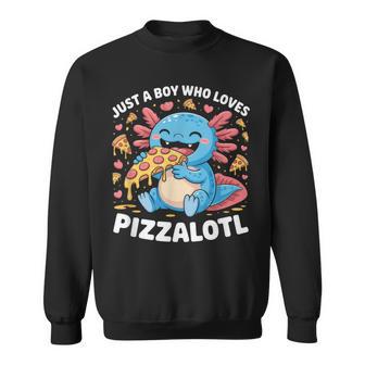 ピザロットルを愛する少年 Axolotl ファーストフード愛好家 スウェットシャツ - Kawaiitshirt