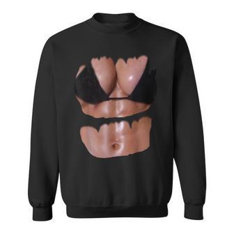 フェイク 腹筋 面白い ビキニ ボディ マッスル 6パック 3D スウェットシャツ - Kawaiitshirt