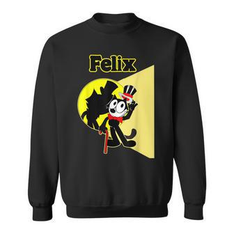フェリックスブラックキャット漫画シルクハット＆ブロードウェイステージ＆スポットライト スウェットシャツ - Kawaiitshirt