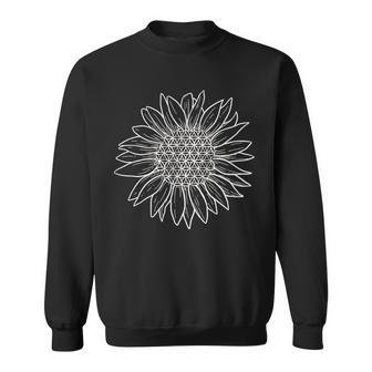 フラワー オブ ライフ ひまわり T シャツ、神聖幾何学模様 スウェットシャツ - Kawaiitshirt