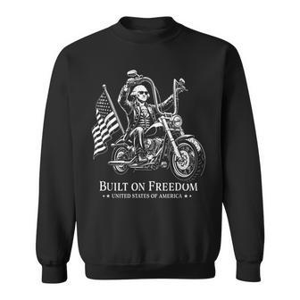 フリーダムモーターサイクルアートに基づいたジョージ・ワシントン大統領 スウェットシャツ - Kawaiitshirt