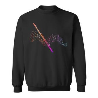 フルート用のフルート付きのカラフルな譜面。 スウェットシャツ - Kawaiitshirt