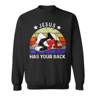 ブラジリアン柔術 Jesus Has Your Back スウェットシャツ - Kawaiitshirt