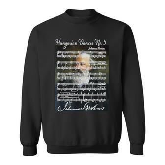 ブラームス愛好家 ハンガリー舞踊 ポートレート&シグネチャーミュージック スウェットシャツ - Kawaiitshirt