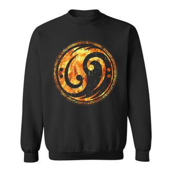 ベーシスト＆ベーシストのためのベースギタークレフ陰陽炎 スウェットシャツ - Kawaiitshirt