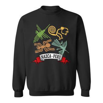 ペルーのナスカ線 ペルー古代地上絵ミステリーアート 長袖tシャツ スウェットシャツ - Kawaiitshirt