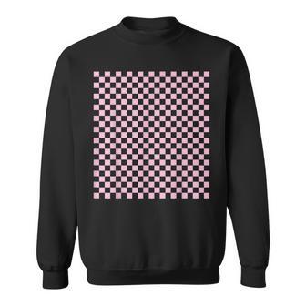 ペールピンク、市松模様、市松 スウェットシャツ - Kawaiitshirt