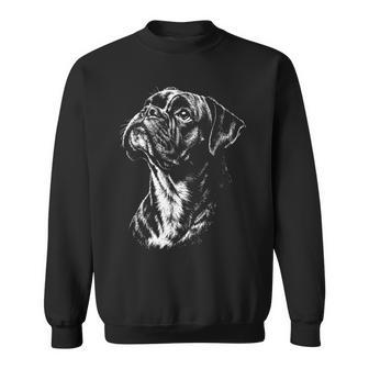 ボクサー 犬 ポートレート 白黒 スウェットシャツ - Kawaiitshirt