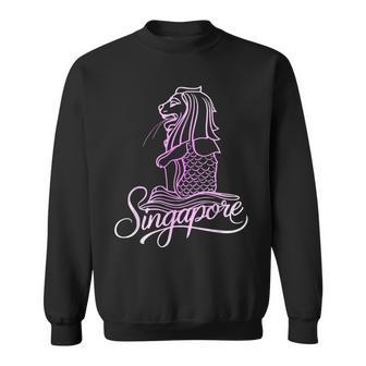 マーライオンのお土産デザインのシンガポールシティスカイライン スウェットシャツ - Kawaiitshirt