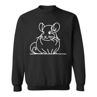 ミニマリスト チンチラ ラインアート シンプル ペット デッサン スウェットシャツ - Kawaiitshirt