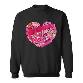 メルちゃん モチーフグラフィック 〜胸ハート & Mellchan〜 スウェットシャツ - Kawaiitshirt