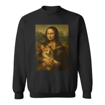 モナ・リサ・コーギー ロイヤル ペット ポートレート 傑作 スウェットシャツ - Kawaiitshirt