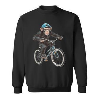 モンキー ライディング バイク ヴィンテージ 自転車 バイカー エイプ チンパンジー スウェットシャツ - Kawaiitshirt