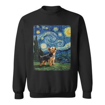 ヨークシャーテリア ハウリングムーン 星月夜 ゴッホ 面白い スウェットシャツ - Kawaiitshirt