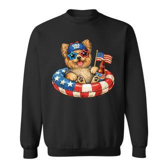 ヨークシャーテリア犬 2026年7月4日 愛国的なアメリカ国旗 スウェットシャツ - Kawaiitshirt