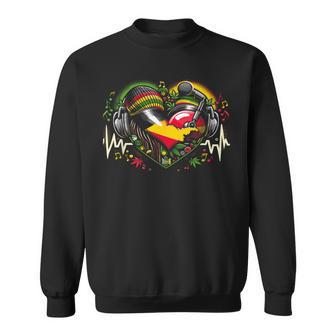 レゲエ 音楽愛好家 音楽 ハート ハートビート ジャマイカ音楽 スウェットシャツ - Kawaiitshirt