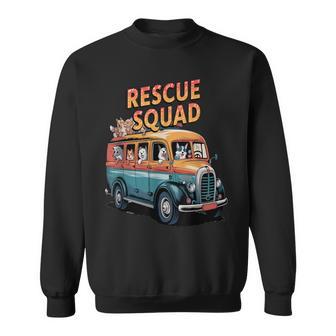 レスキュースクワッド ビンテージ犬カートゥーンユーモア スウェットシャツ - Kawaiitshirt