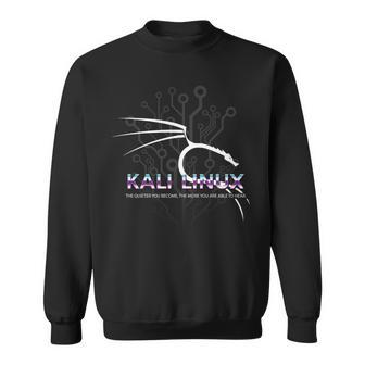 レトロ バックトラック Kali Linux デザイン ドラゴンとタグライン 長袖tシャツ スウェットシャツ - Kawaiitshirt