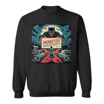 レトロ モンスター ドライブイン ホラー 映画 アート ヴィンテージ スウェットシャツ - Kawaiitshirt
