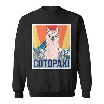 レトロ国立公園 エクアドル コトパクシ ラマ キャンプ スウェットシャツ - Kawaiitshirt