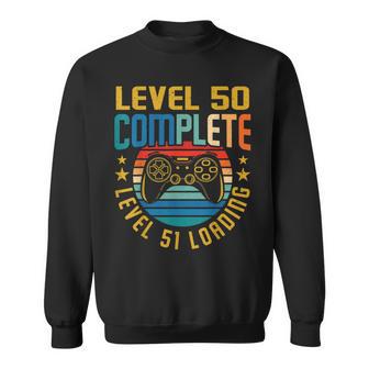 レベル50 コンプリートレベル51 ローディング 50歳の誕生日 ビデオゲーマー スウェットシャツ - Kawaiitshirt