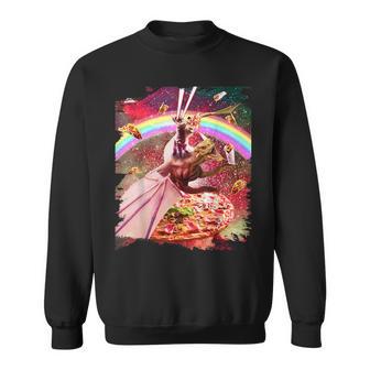 レーザーアイズ 宇宙 猫 ライディング ドラゴン スウェットシャツ - Kawaiitshirt
