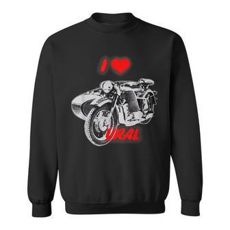 ロシアのレトロなオートバイ愛好家のためのi Love Ural スウェットシャツ - Kawaiitshirt