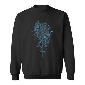 ヴァルハラ レイヴン レイヴン オーディンのルーン文字 北欧コンパス バイキング スウェットシャツ - Kawaiitshirt