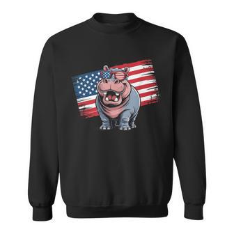 ヴィンテージ カバ アメリカ国旗 サングラス スウェットシャツ - Kawaiitshirt