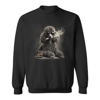 ヴィンテージ スモーキングプードル ファニー 犬 父の日 スウェットシャツ - Kawaiitshirt