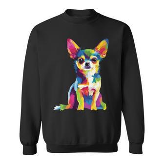 ヴィンテージ レトロ チワワ 犬 かわいい グルービー 犬 長袖tシャツ スウェットシャツ - Kawaiitshirt