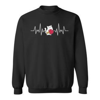 ヴィンテージ 猫 卓球 レトロ 猫 卓球 ハートビート スウェットシャツ - Kawaiitshirt