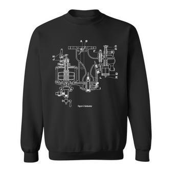 ヴィンテージキャブレター図–車&オートバイエンジングラフィック スウェットシャツ - Kawaiitshirt