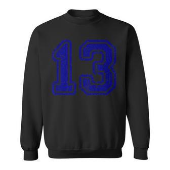 ヴィンテージナンバー 13 スポーツブルー代表チームナンバー 13 スウェットシャツ - Kawaiitshirt