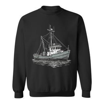 ヴィンテージ漁船 海 レトロ 船 漁師 イラスト スウェットシャツ - Kawaiitshirt