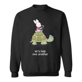 亀とウサギ もう一人を助けましょう スウェットシャツ - Kawaiitshirt