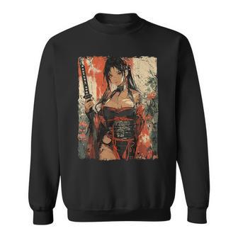 侍戦士 ワイフガール 日本の浮世絵 漫画 サムライ スウェットシャツ - Kawaiitshirt