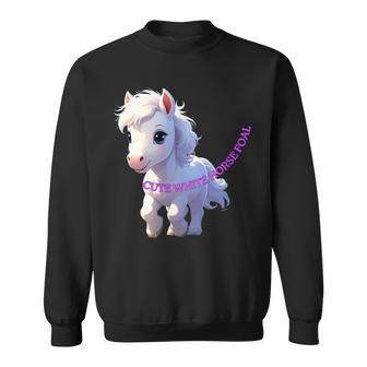 子馬 かわいい 馬 干支 白馬 イラスト スウェットシャツ - Kawaiitshirt